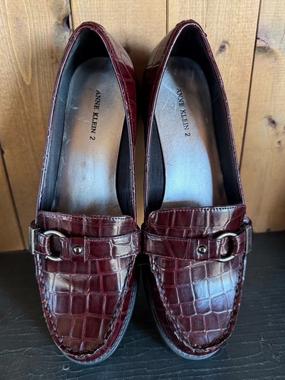 Anne Klein 2 iFlex Aklange Slip-on Loafer Burgundy Brown 9